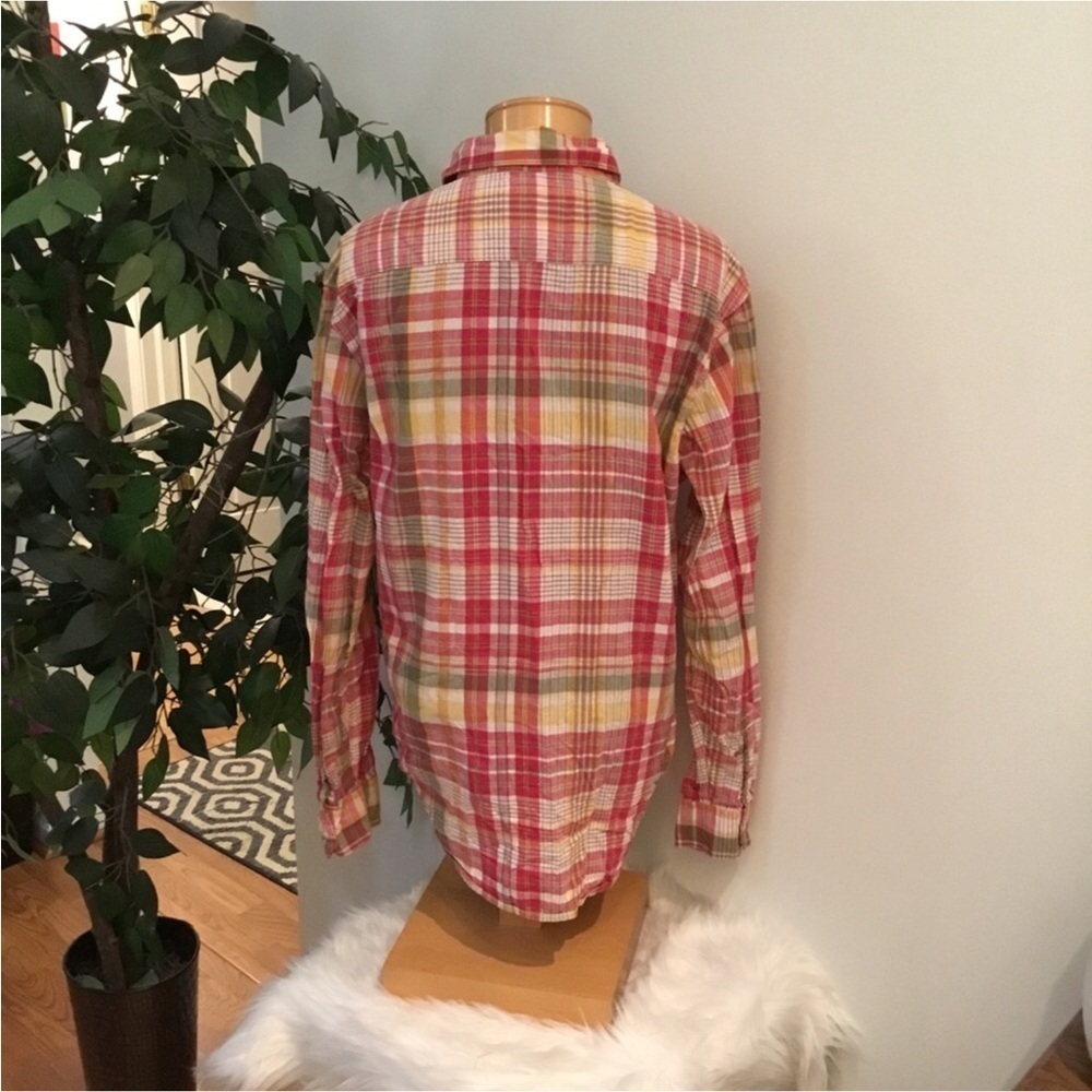 American Eagle Outfitters Madras Vintage fit Woman’s size Large plaid - Picture 2 of 14